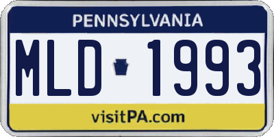 PA license plate MLD1993