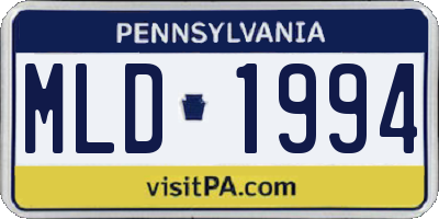 PA license plate MLD1994