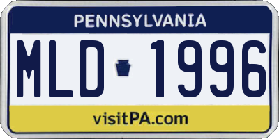 PA license plate MLD1996