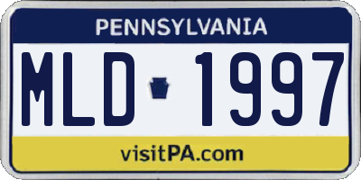 PA license plate MLD1997