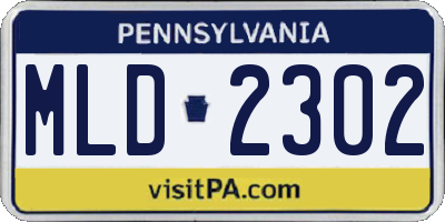 PA license plate MLD2302