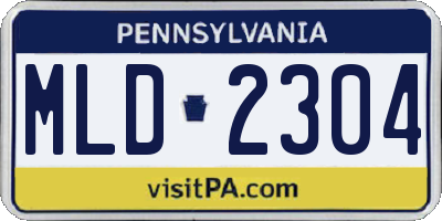 PA license plate MLD2304