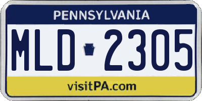 PA license plate MLD2305