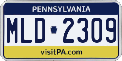 PA license plate MLD2309