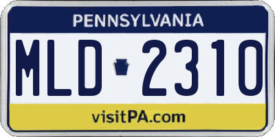 PA license plate MLD2310