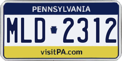 PA license plate MLD2312
