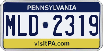 PA license plate MLD2319