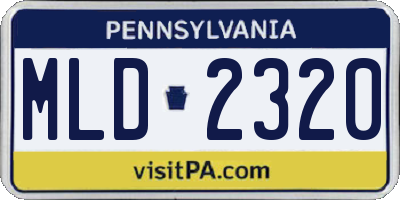 PA license plate MLD2320