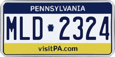 PA license plate MLD2324