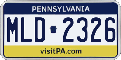 PA license plate MLD2326