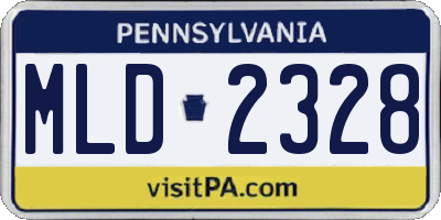 PA license plate MLD2328