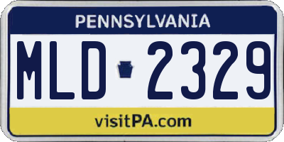 PA license plate MLD2329