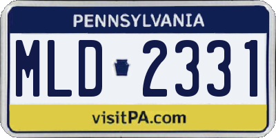 PA license plate MLD2331