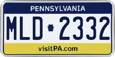 PA license plate MLD2332