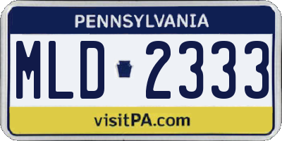 PA license plate MLD2333
