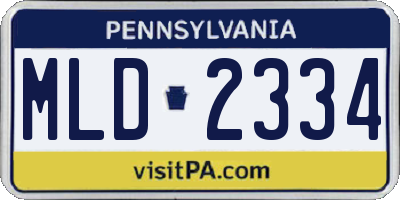 PA license plate MLD2334