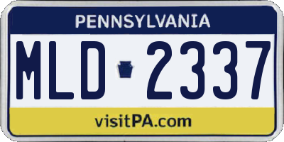 PA license plate MLD2337