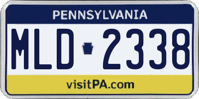 PA license plate MLD2338