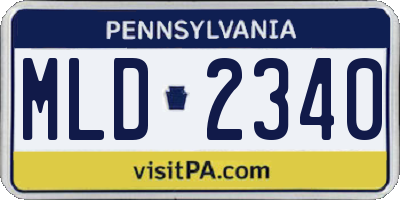 PA license plate MLD2340
