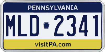 PA license plate MLD2341