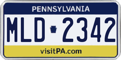 PA license plate MLD2342
