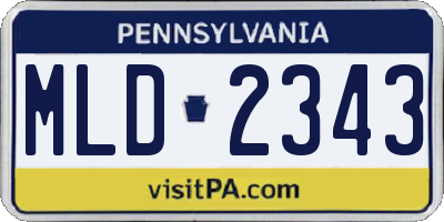 PA license plate MLD2343