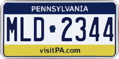 PA license plate MLD2344