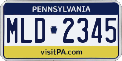 PA license plate MLD2345