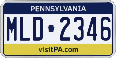 PA license plate MLD2346