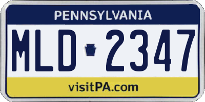 PA license plate MLD2347