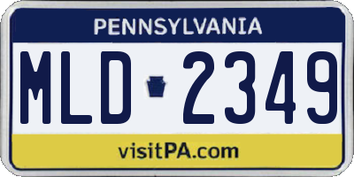 PA license plate MLD2349