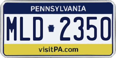 PA license plate MLD2350