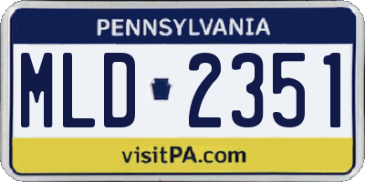 PA license plate MLD2351