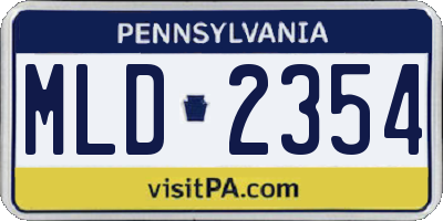 PA license plate MLD2354