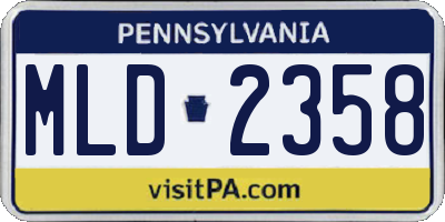 PA license plate MLD2358