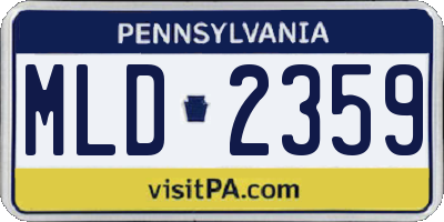 PA license plate MLD2359