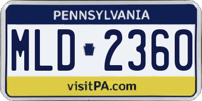 PA license plate MLD2360
