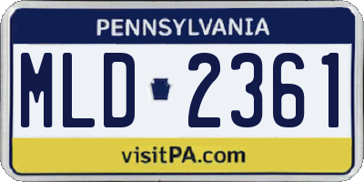 PA license plate MLD2361