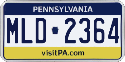 PA license plate MLD2364