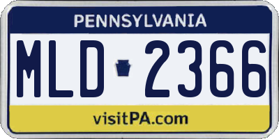 PA license plate MLD2366