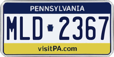 PA license plate MLD2367