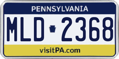 PA license plate MLD2368