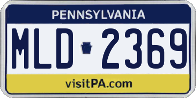 PA license plate MLD2369