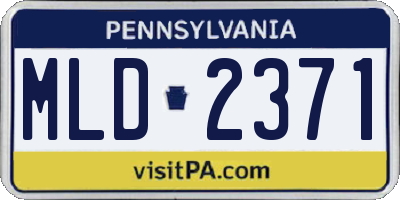 PA license plate MLD2371