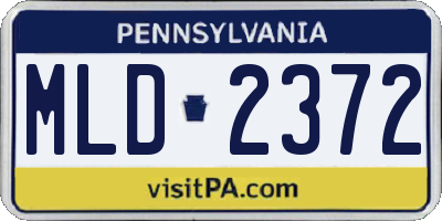 PA license plate MLD2372