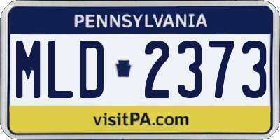 PA license plate MLD2373