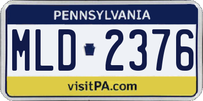 PA license plate MLD2376