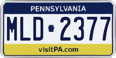 PA license plate MLD2377