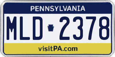 PA license plate MLD2378