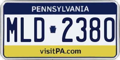 PA license plate MLD2380